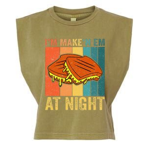 Im Making Em At Night Meme Grilled Cheese Sandwich Fast Food Garment-Dyed Women's Muscle Tee