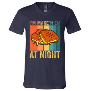 Im Making Em At Night Meme Grilled Cheese Sandwich Fast Food V-Neck T-Shirt