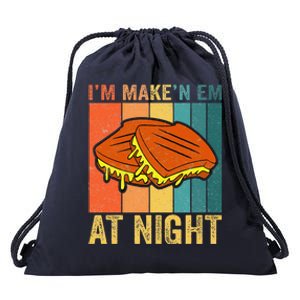 Im Making Em At Night Meme Grilled Cheese Sandwich Fast Food Drawstring Bag