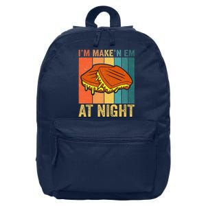 Im Making Em At Night Meme Grilled Cheese Sandwich Fast Food 16 in Basic Backpack