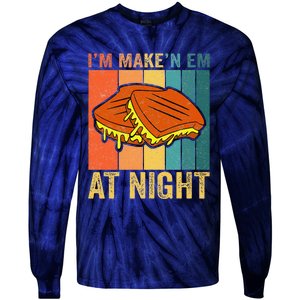 Im Making Em At Night Meme Grilled Cheese Sandwich Fast Food Tie-Dye Long Sleeve Shirt