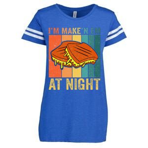 Im Making Em At Night Meme Grilled Cheese Sandwich Fast Food Enza Ladies Jersey Football T-Shirt