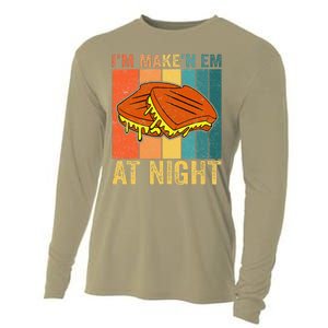 Im Making Em At Night Meme Grilled Cheese Sandwich Fast Food Cooling Performance Long Sleeve Crew