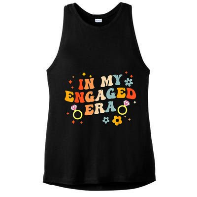 In My Engaged Era Groovy Bride Bachelorette Party Ladies PosiCharge Tri-Blend Wicking Tank