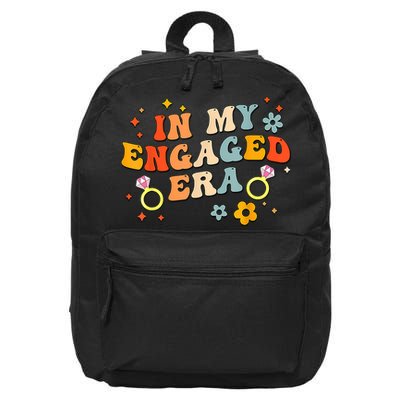 In My Engaged Era Groovy Bride Bachelorette Party 16 in Basic Backpack