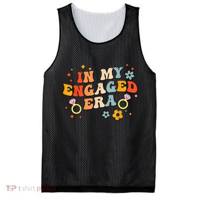 In My Engaged Era Groovy Bride Bachelorette Party Mesh Reversible Basketball Jersey Tank