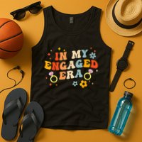 In My Engaged Era Groovy Bride Bachelorette Party Tank Top