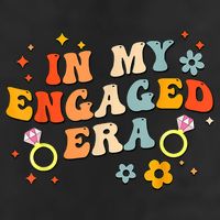 In My Engaged Era Groovy Bride Bachelorette Party Golf Towel