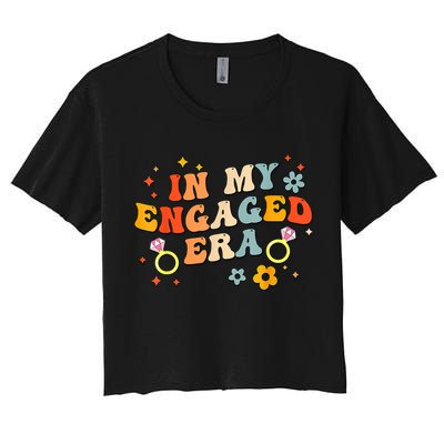 In My Engaged Era Groovy Bride Bachelorette Party Crop Top