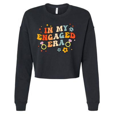 In My Engaged Era Groovy Bride Bachelorette Party Cropped Pullover Crew