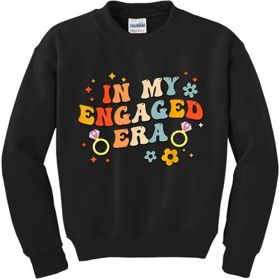 In My Engaged Era Groovy Bride Bachelorette Party Kids Sweatshirt