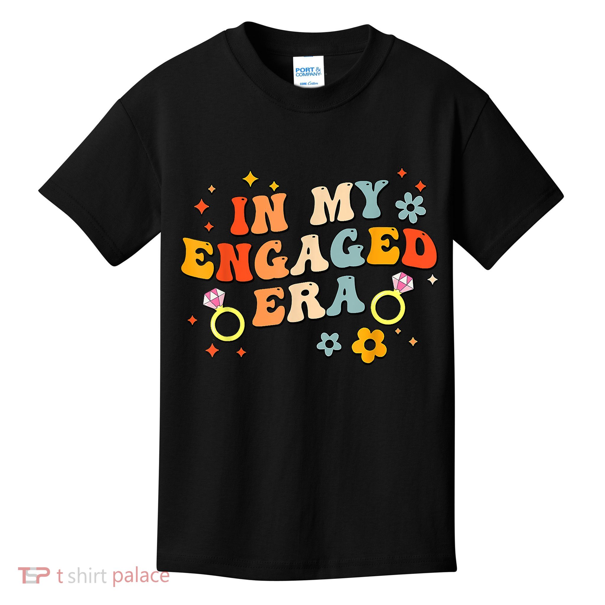 In My Engaged Era Groovy Bride Bachelorette Party Kids T-Shirt
