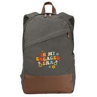 In My Engaged Era Groovy Bride Bachelorette Party Cotton Canvas Backpack