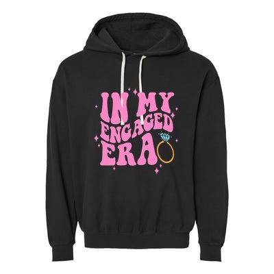 In My Engaged Era Groovy Bride Bachelorette Party Garment-Dyed Fleece Hoodie