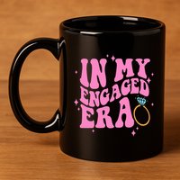 In My Engaged Era Groovy Bride Bachelorette Party 11oz C Handle Ceramic Mug
