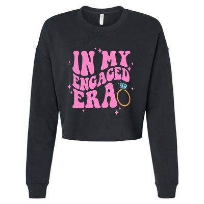 In My Engaged Era Groovy Bride Bachelorette Party Cropped Pullover Crew