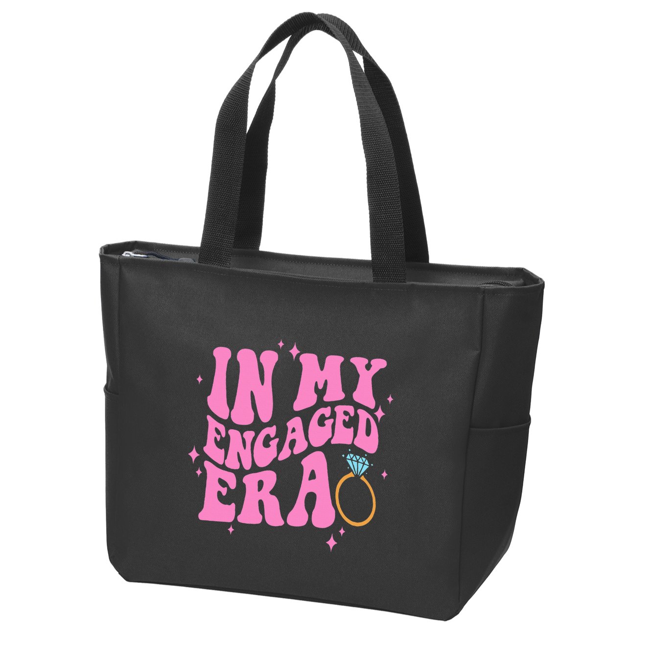 In My Engaged Era Groovy Bride Bachelorette Party Zip Tote Bag