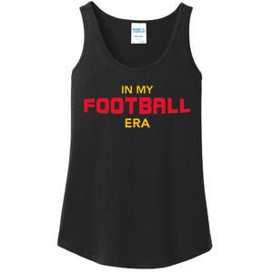 In My Football Era Red and Gold Team Colors Ladies Essential Tank