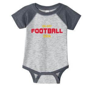 In My Football Era Red and Gold Team Colors Infant Baby Jersey Bodysuit