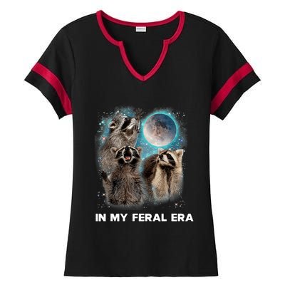 In My Feral Era Raccoon Ladies Halftime Notch Neck Tee