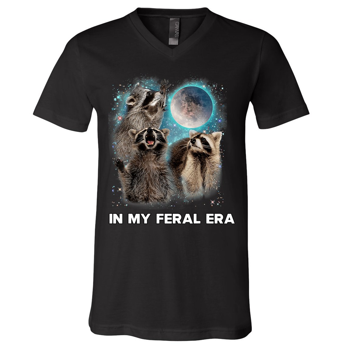 In My Feral Era Raccoon V-Neck T-Shirt