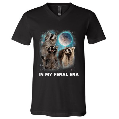 In My Feral Era Raccoon V-Neck T-Shirt