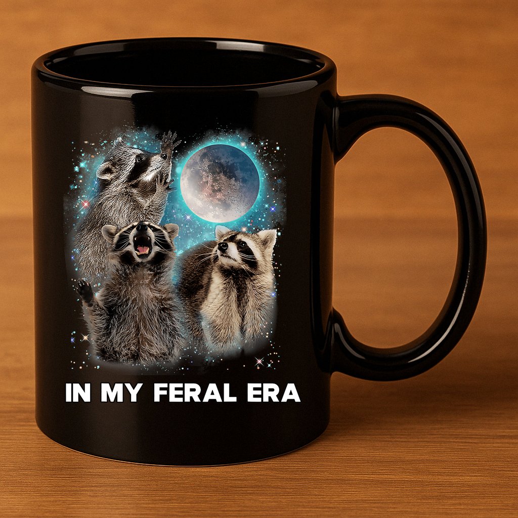 In My Feral Era Raccoon 11oz C Handle Ceramic Mug