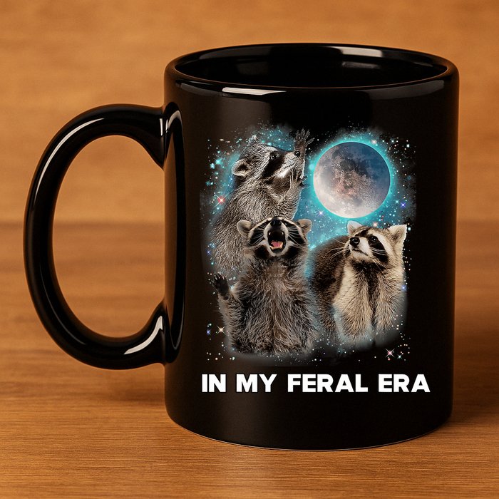 In My Feral Era Raccoon 11oz C Handle Ceramic Mug