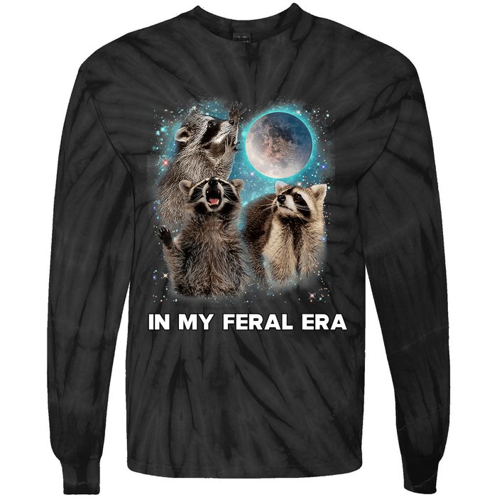 In My Feral Era Raccoon Tie-Dye Long Sleeve Shirt