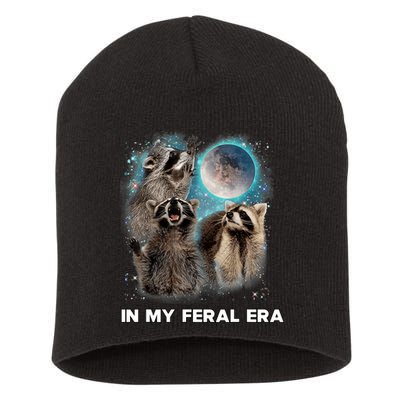In My Feral Era Raccoon Short Acrylic Beanie
