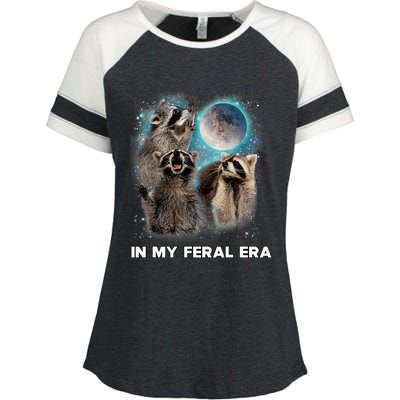 In My Feral Era Raccoon Enza Ladies Jersey Colorblock Tee