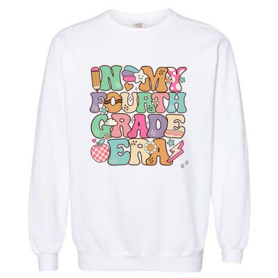 In My Fourth Grade Era Back To School Retro Groovy 4th Grade Garment-Dyed Sweatshirt