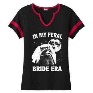 In My Feral Bride Era Raccoon Ladies Halftime Notch Neck Tee