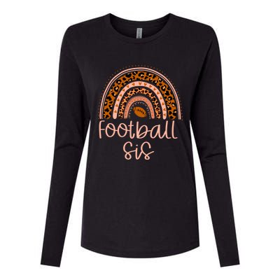 In My Football Sister Era Leopard Rainbow Game Day Vibes Gift Womens Cotton Relaxed Long Sleeve T-Shirt