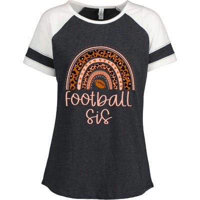 In My Football Sister Era Leopard Rainbow Game Day Vibes Gift Enza Ladies Jersey Colorblock Tee