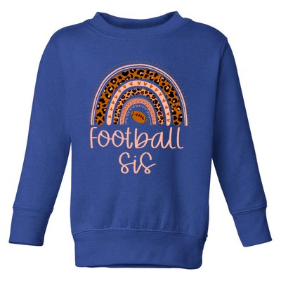 In My Football Sister Era Leopard Rainbow Game Day Vibes Gift Toddler Sweatshirt