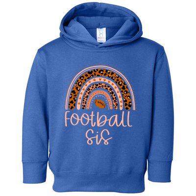 In My Football Sister Era Leopard Rainbow Game Day Vibes Gift Toddler Hoodie