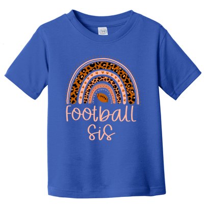 In My Football Sister Era Leopard Rainbow Game Day Vibes Gift Toddler T-Shirt