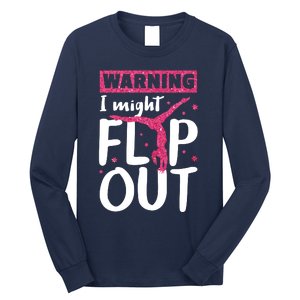 I Might Flip Out Funny Gymnast Cheerleading Gift Long Sleeve Shirt