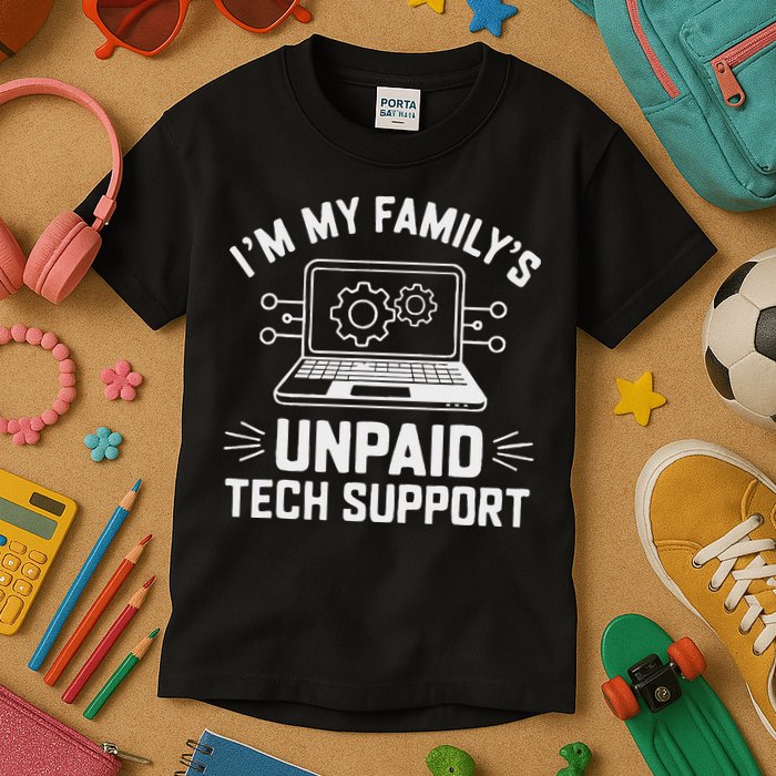 IM My FamilyS Unpaid Tech Support Kids T-Shirt