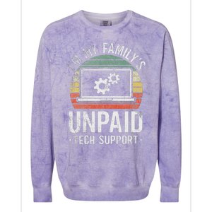 Im My Familys Unpaid Tech Support Colorblast Crewneck Sweatshirt