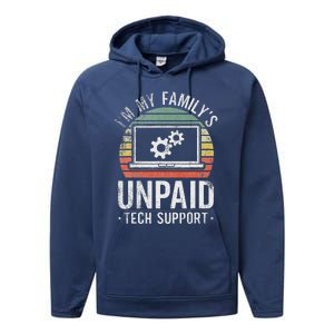 Im My Familys Unpaid Tech Support Performance Fleece Hoodie