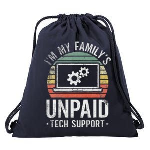 Im My Familys Unpaid Tech Support Drawstring Bag