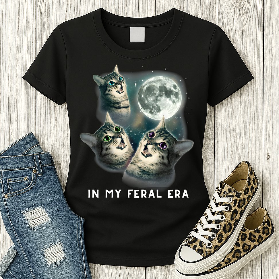 In My Feral Era Cat Womens T-Shirt