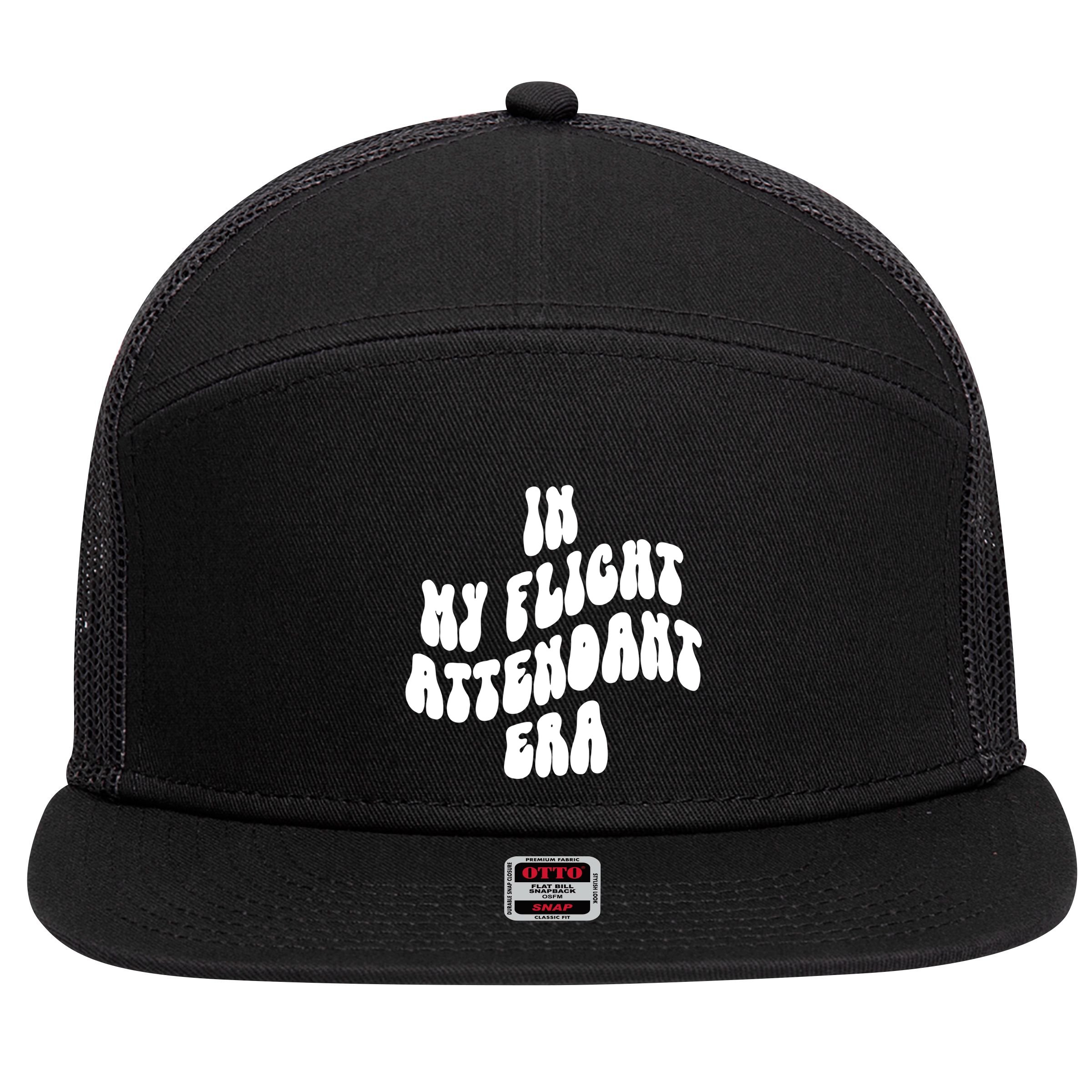 In My Flight Attendant Era 7 Panel Mesh Trucker Snapback Hat