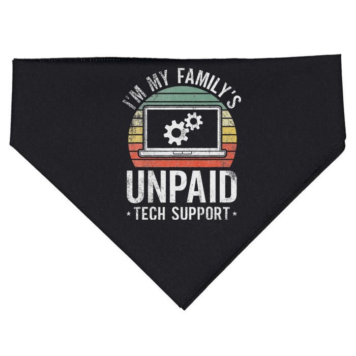 IM My FamilyS Unpaid Tech Support Funny Computer Engineer USA-Made Doggie Bandana