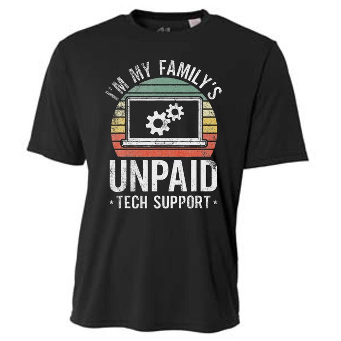 IM My FamilyS Unpaid Tech Support Funny Computer Engineer Cooling Performance Crew T-Shirt