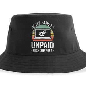 IM My FamilyS Unpaid Tech Support Funny Computer Engineer Sustainable Bucket Hat