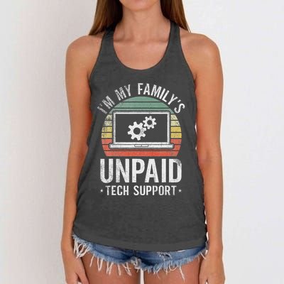 IM My FamilyS Unpaid Tech Support Funny Computer Engineer Women's Knotted Racerback Tank