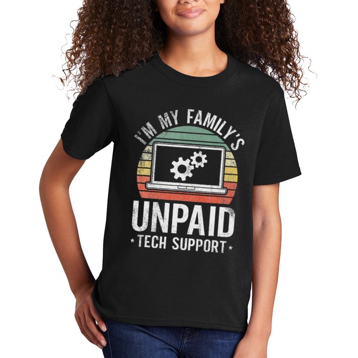 IM My FamilyS Unpaid Tech Support Funny Computer Engineer Kids T-Shirt